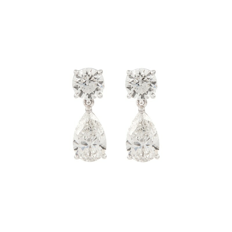 White Gold and 4.68ct Diamond Convertible Earrings